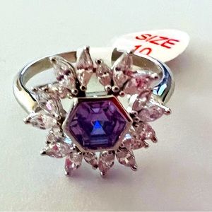 Bomb Party Ring-Lavender Cubic Zirconia